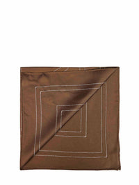 Toteme Women Mocha Silk Embroidered Monogram Scarf