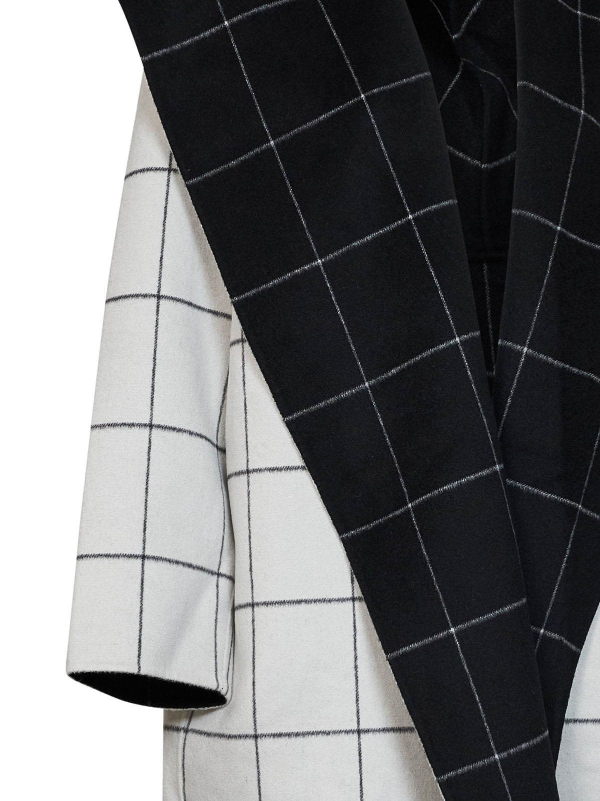Toteme Women Black And White Check Double Hooded Coat