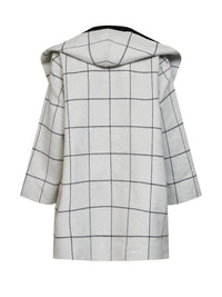 Toteme Women Black And White Check Double Hooded Coat