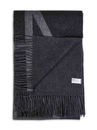 Toteme Women Dark Grey Melange Brushed Wool Monogram Scarf