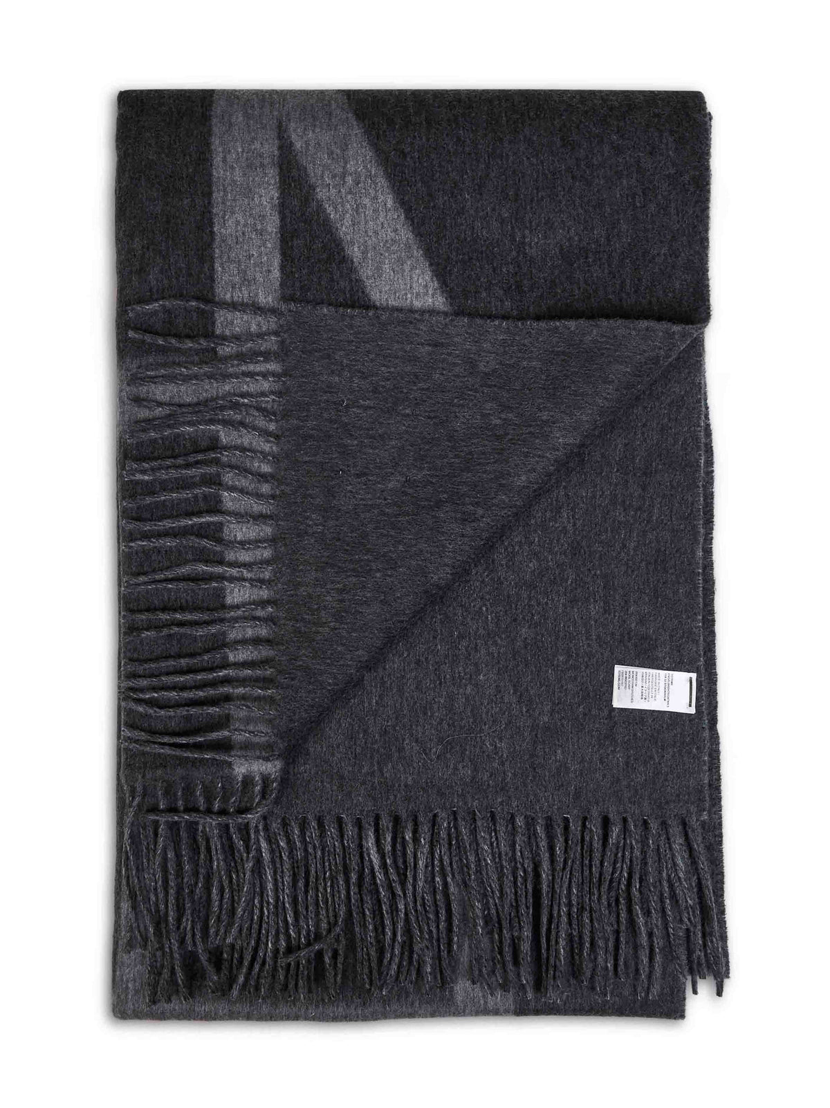 Toteme Women Dark Grey Melange Brushed Wool Monogram Scarf