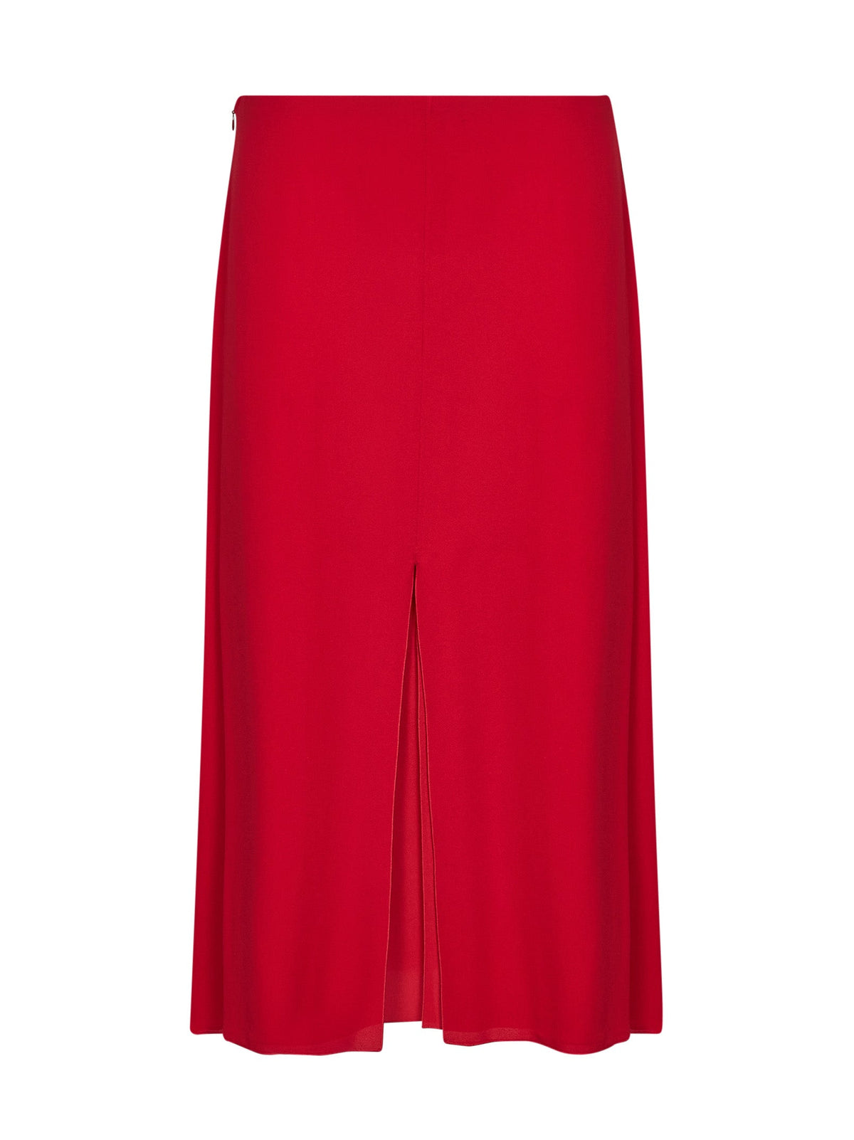 VALENTINO Valentino Women Red Silk Georgette Flared Midi Skirt