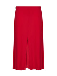 VALENTINO Valentino Women Red Silk Georgette Flared Midi Skirt