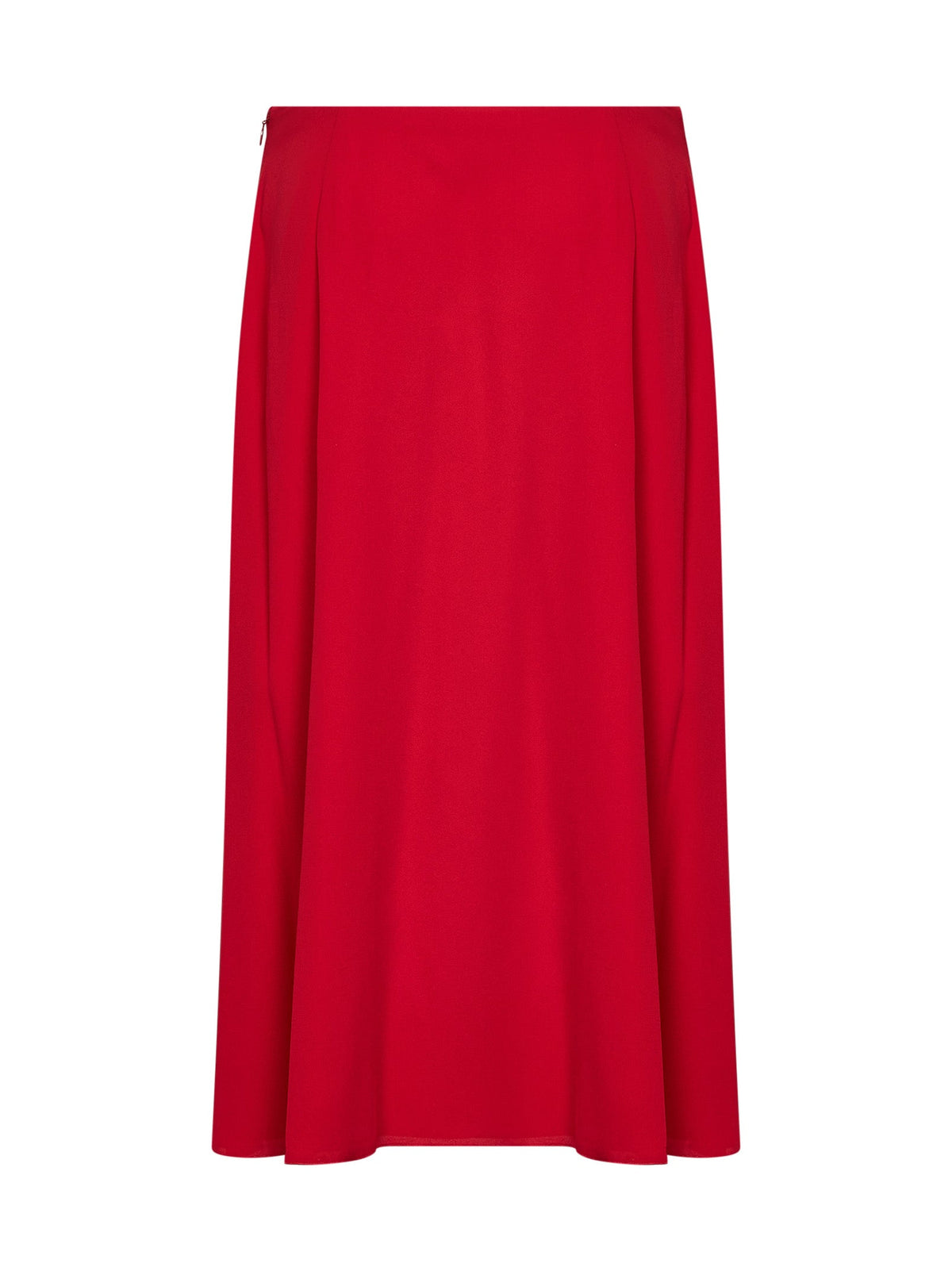 VALENTINO Valentino Women Red Silk Georgette Flared Midi Skirt