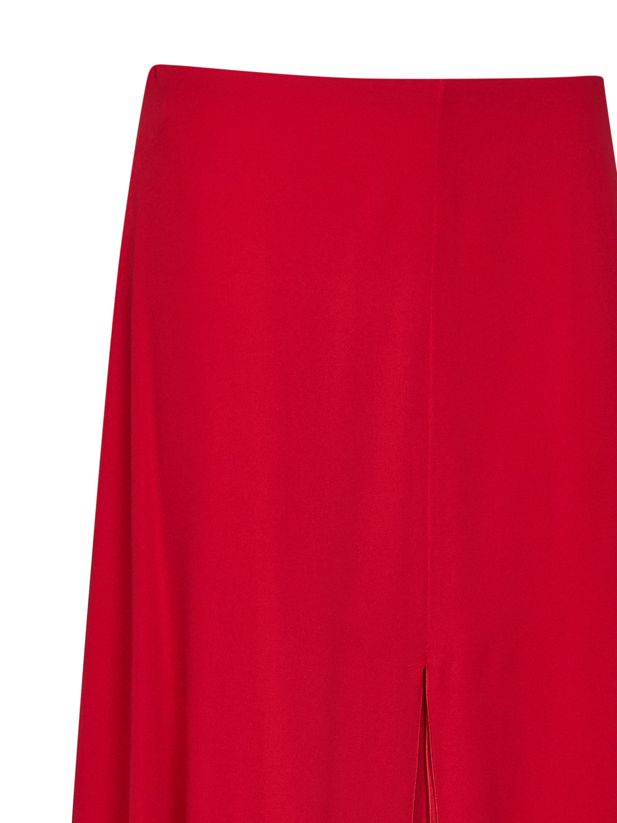 VALENTINO Valentino Women Red Silk Georgette Flared Midi Skirt