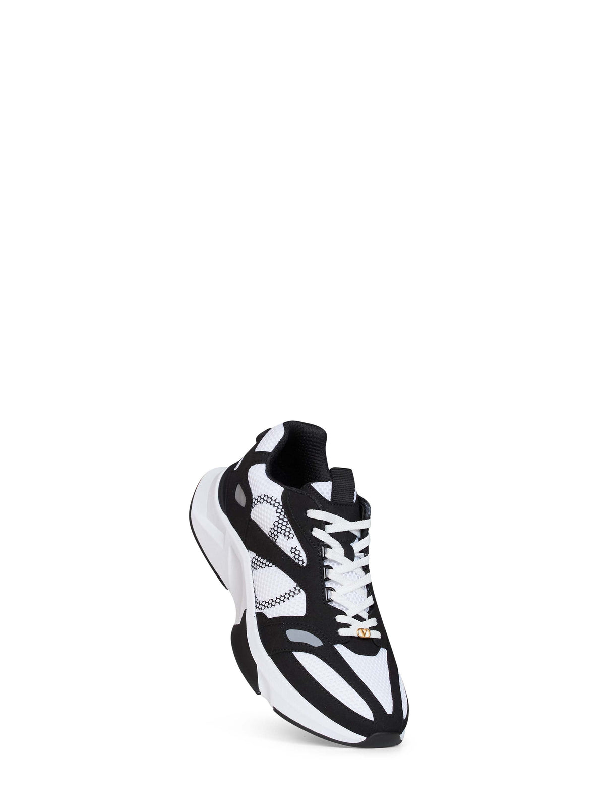 VALENTINO GARAVANI Valentino Garavani Men White And Black And Grey Mesh And Suede Demivee Low-Top Sneakers