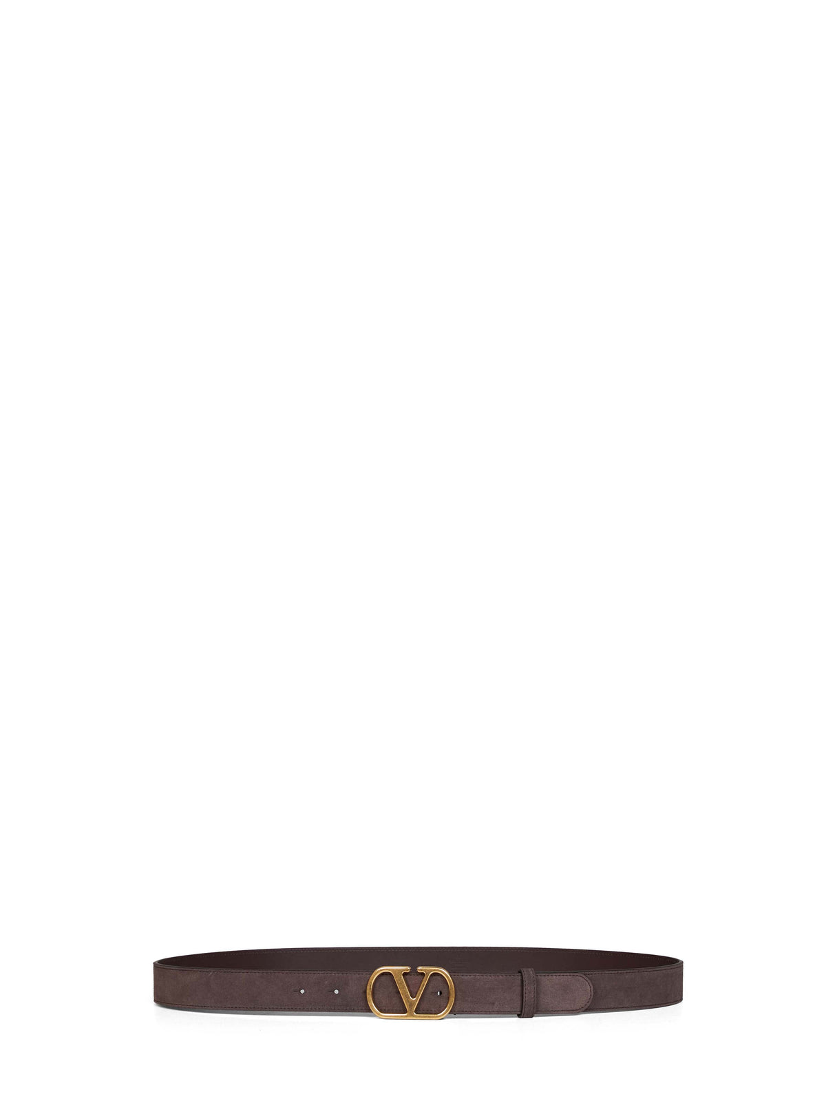 Valentino Garavani Men Brown Suede Vlogo Singature Belt