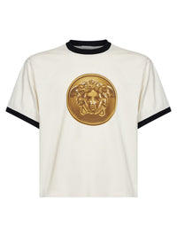 VERSACE Versace Men Dirty White Cotton Jersey Printed T-Shirt
