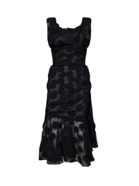 Vivienne Westwood Women Black Polka Dot Crepe Ginnie Frill Midi Dress