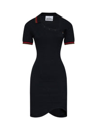 VIVIENNE WESTWOOD Vivienne Westwood Women Black Cotton Piqué Glory Asymmetric Polo Mini Dress