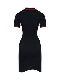 VIVIENNE WESTWOOD Vivienne Westwood Women Black Cotton Piqué Glory Asymmetric Polo Mini Dress