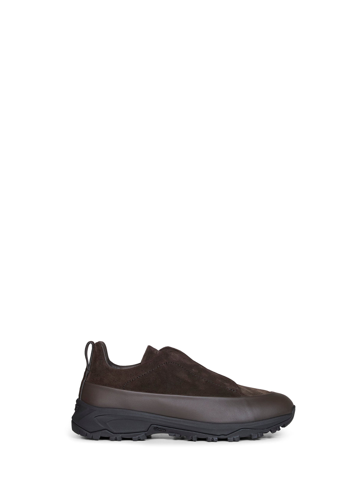 ZEGNA Zegna Men Dark Brown Leather And Suede Triple Stitch Monte Sneakers