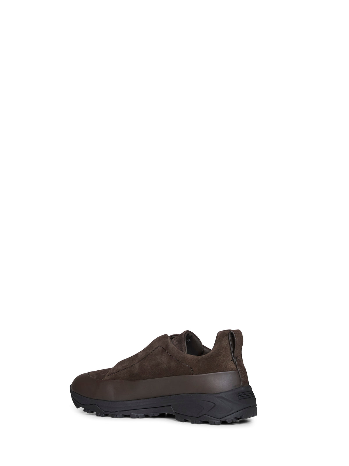 ZEGNA Zegna Men Dark Brown Leather And Suede Triple Stitch Monte Sneakers