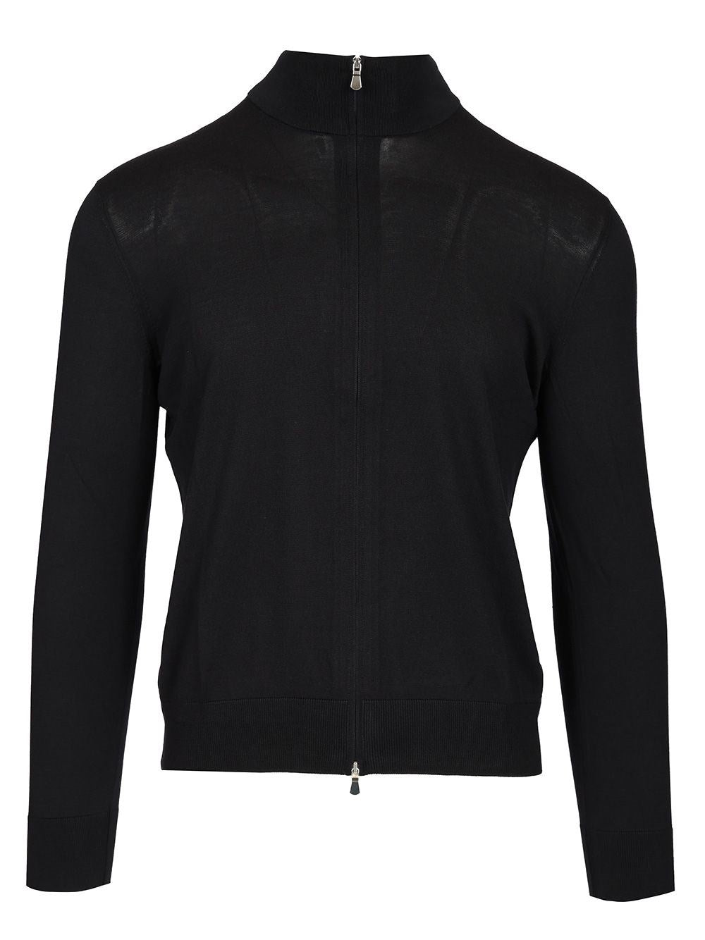 Tagliatore Tagliatore Men Cotton And Silk High Neck Zip Sweater