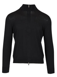 Tagliatore Tagliatore Men Cotton And Silk High Neck Zip Sweater