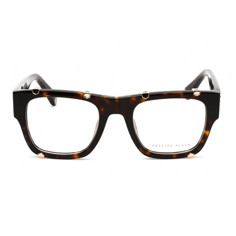 Philipp Plein Eyeglasses Square Full Rim, Brown Frame and Clear Demo Lenses Lens VPP042W0722