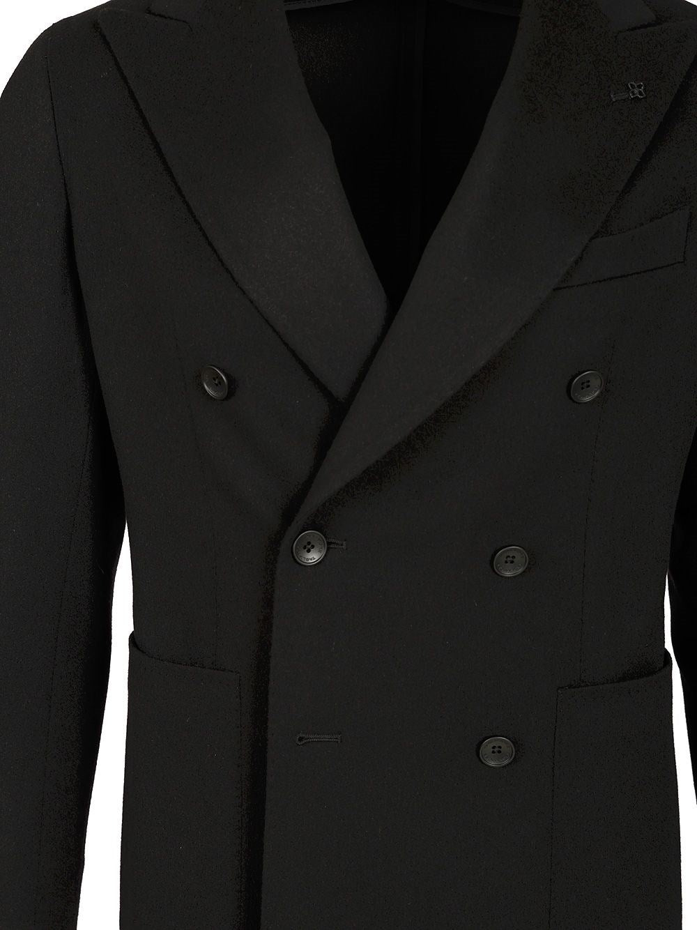 Tagliatore Men Double-Breasted Wool And Cashmere Blazer