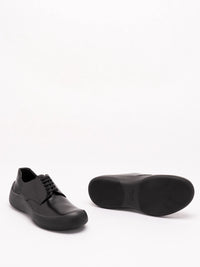 Prada Prada Men Brushed Leather Laced Shoes