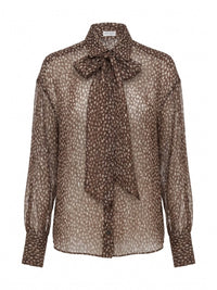Brunello cucinelli Brunello Cucinelli Women Dapple Organza Shirt Whit Neck Tie