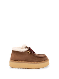 Prada Women Shearling Lined Suede Booties