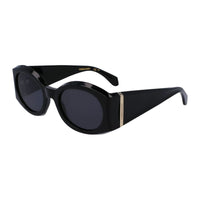 Salvatore Ferragamo Sunglasses Oval Full Rim, Black Frame and Grey. Lens SF2008S001