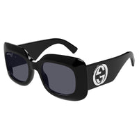 Gucci Sunglasses Square Full Rim, Black Frame and Grey Lens GG1695S001