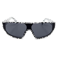 Celine Sunglasses Shield Full Rim, Shiny Zebra Frame and Smoke Lens CL40195I04A