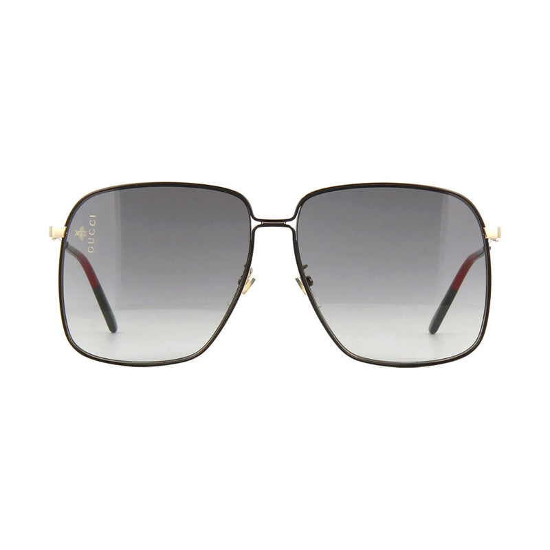 Gucci Sunglasses Square Full Rim, Black Frame and Grey Gradient Lens GG0394S001