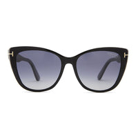 Tom Ford Butterfly Full Rim, with a Shiny Black frame and Smoke Gradient Polarized lens.