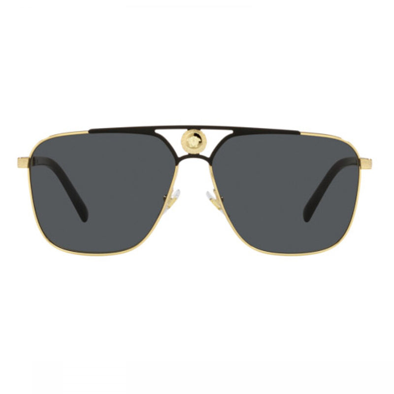 Versace Versace Sunglasses Square Full Rim, Gold Matte Black Frame and Dark Grey Lens VE2238143687