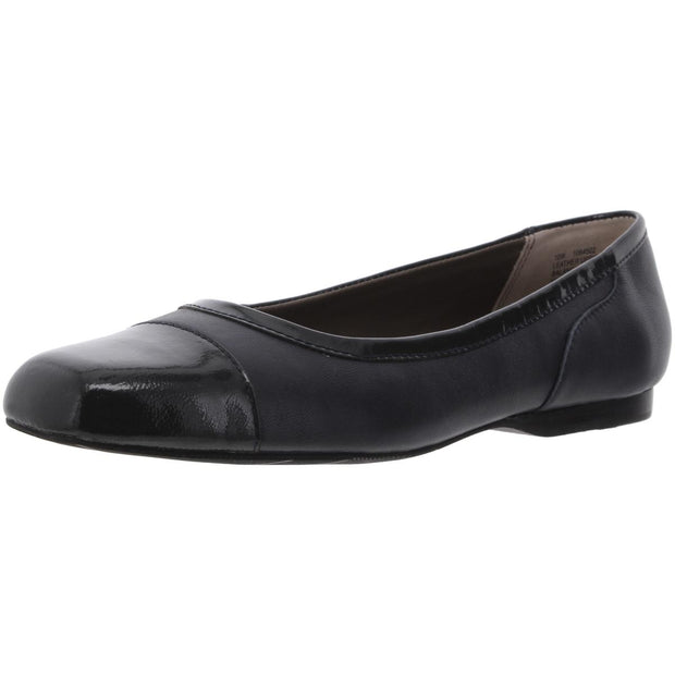 Madison Womens Leather Square Toe Ballet Flats