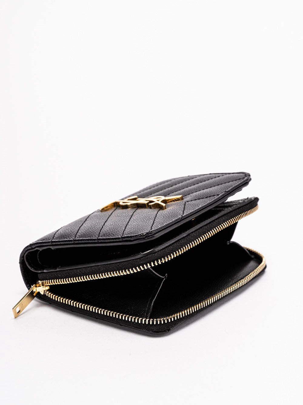Saint Laurent Women `Cassandre Matelassé` Compact Zip Around Wallet