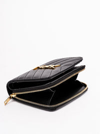 Saint Laurent Women `Cassandre Matelassé` Compact Zip Around Wallet