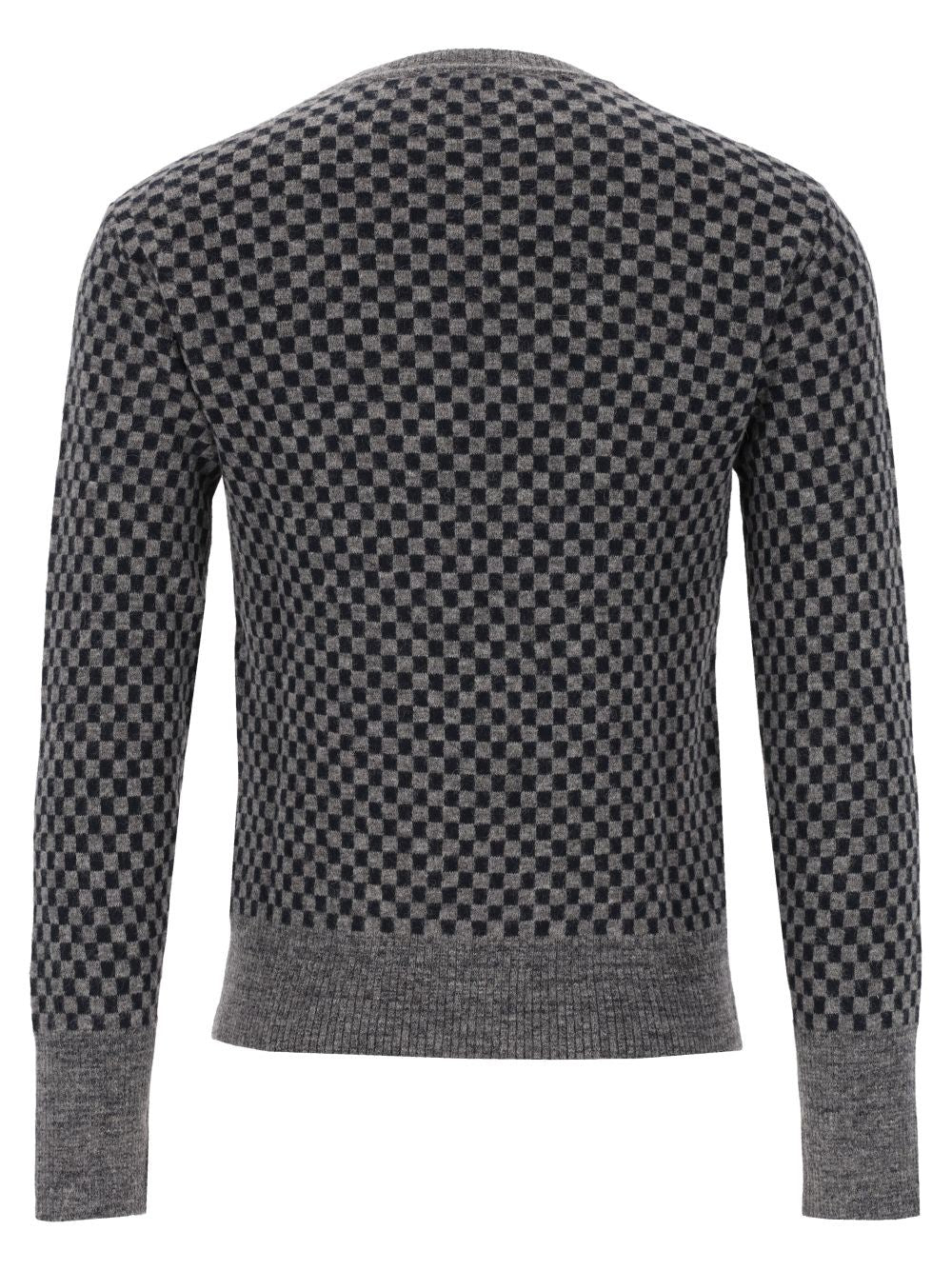 Vivienne Westwood Men Checkered Crewneck Sweater With Embroidery