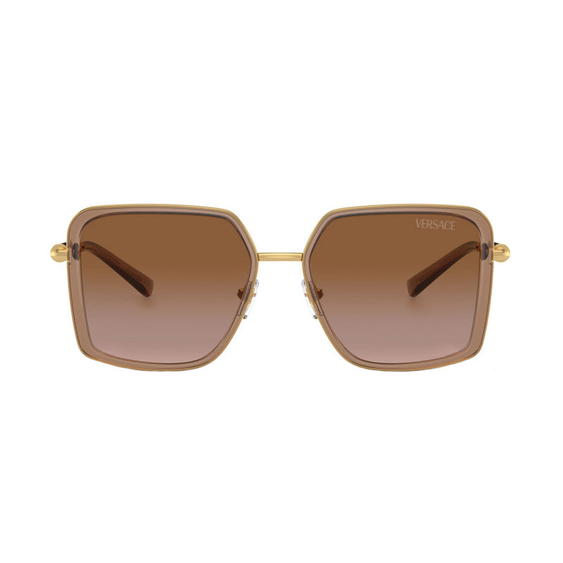 Versace Versace Sunglasses Square Full Rim, Brown Transparent Frame and Brown Gradient Lens VE2261100213