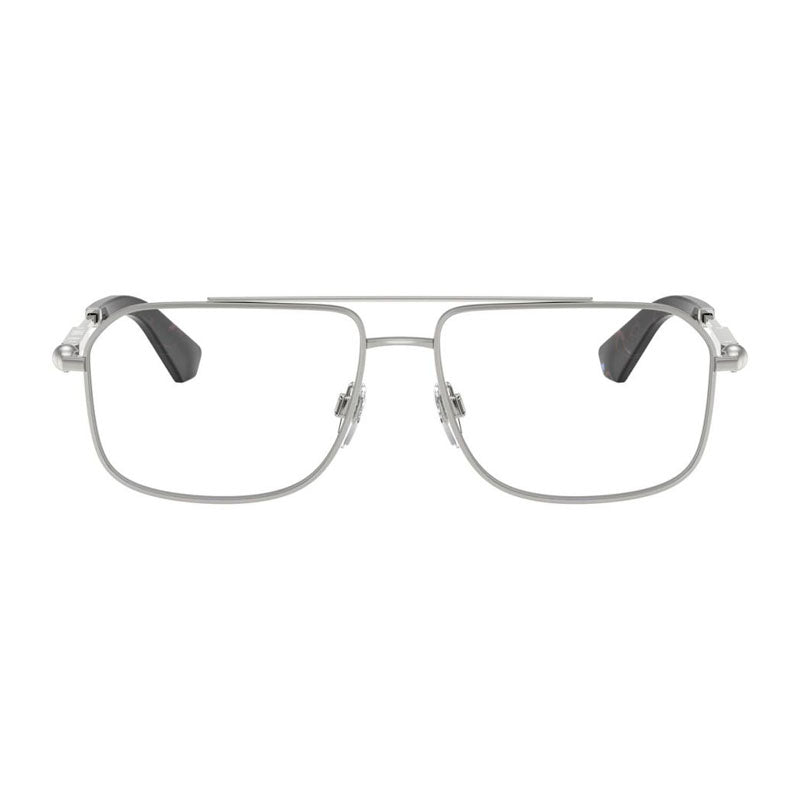 Burberry Eyeglasses Rectangle Full Rim, Silver Frame and Clear Demo Lenses Lens BE13911005