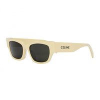 Celine Sunglasses Square Full Rim, Shiny Light Brown Frame and Smoke Lens CL40197U39A