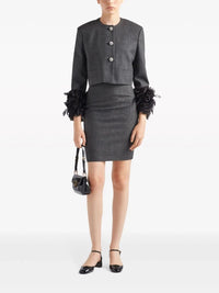Prada Women Cropped Jacket With Feather