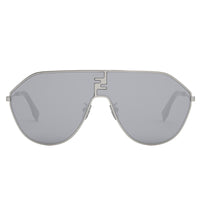 Fendi Sunglasses Aviator Full Rim, Ruthenium Frame and Smoke Mirror Lens FE40080U12C