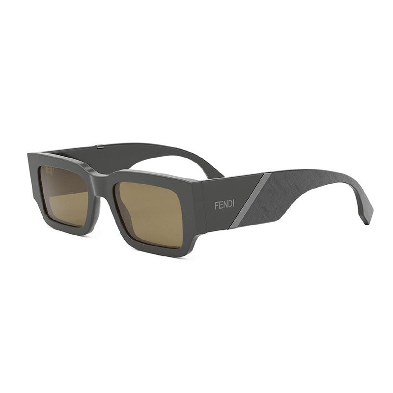Fendi Sunglasses Square Full Rim, Light Grey Frame and Grey Mirror Lens FE40131I20C