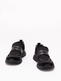 Prada Prada Men Prax Mesh Fabric And Leather Loafers