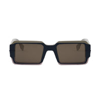 Fendi Sunglasses Rectangle Full Rim, Shiny Black/Grey Frame and Grey Lens FE40073U05A