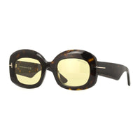 Tom Ford Tom Ford Sunglasses Square Full Rim, Dark Havana Frame and Brown Lens FT121952E