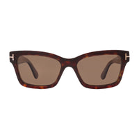 Tom Ford Sunglasses Rectangle Full Rim, Ivory Frame and Pink Mirror Lens FT108525Z