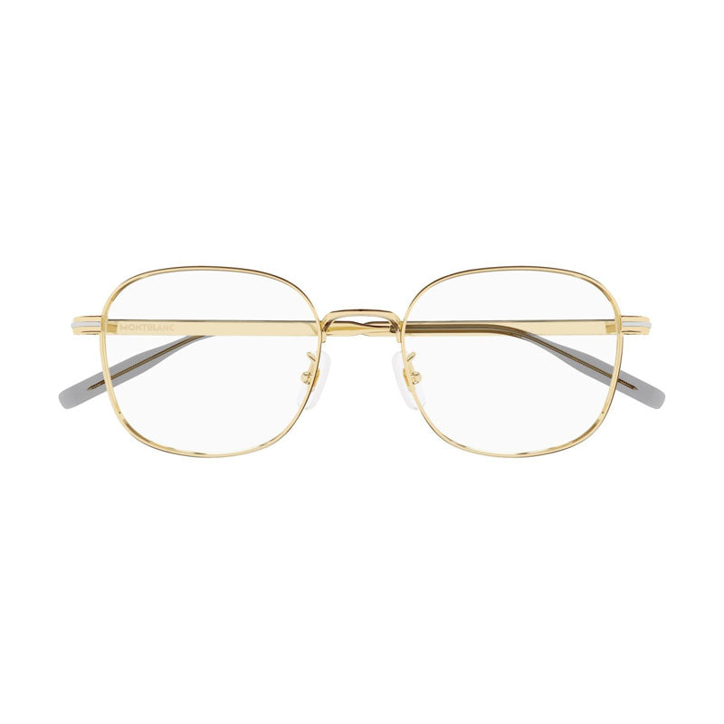 Montblanc Eyeglasses Square Full Rim, Gold Frame and Clear Demo Lens Lens MB0238OK001