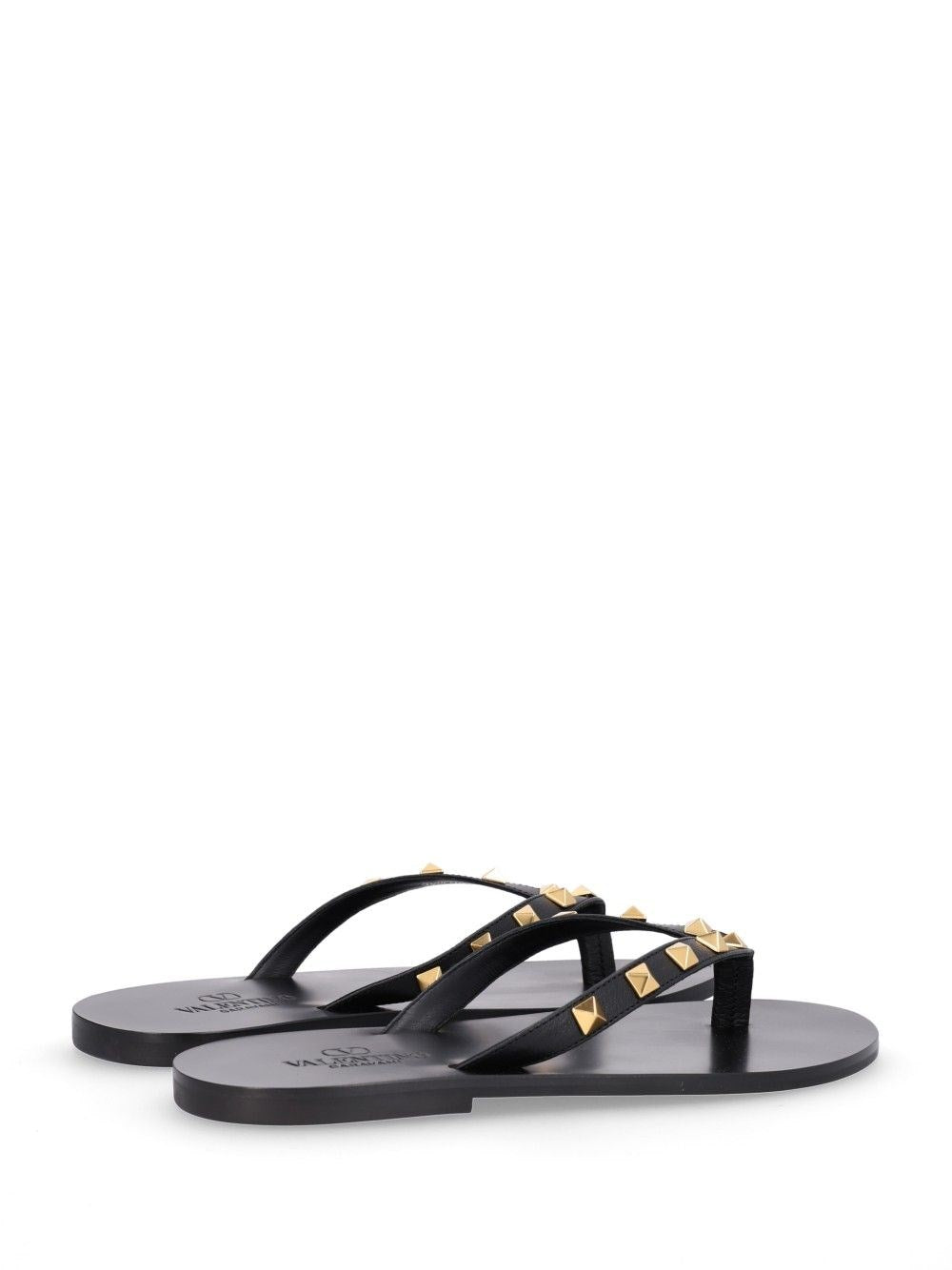 Valentino Garavani Men Rockstud Leather Thong Sandals
