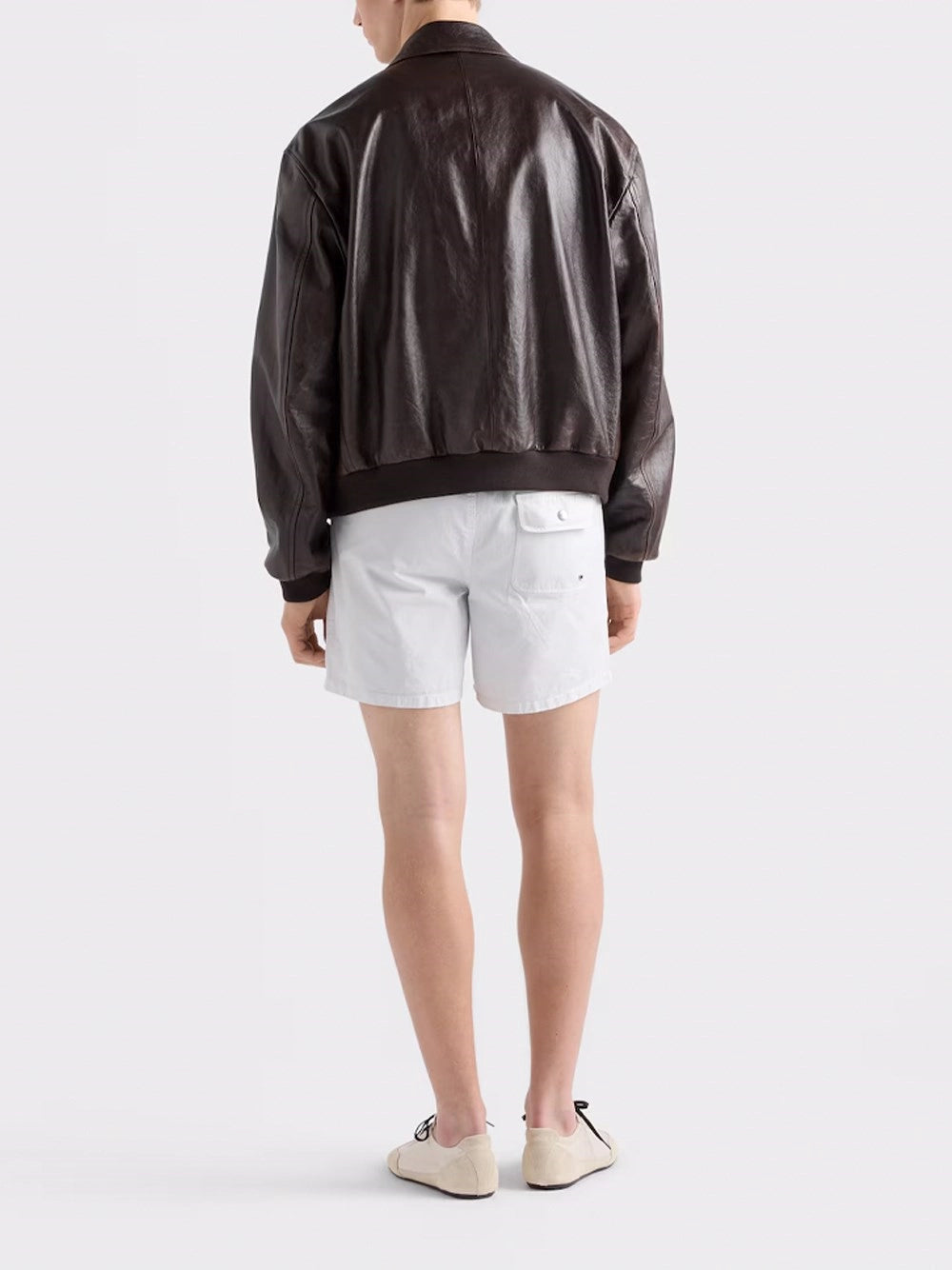 Prada Men Nappa Leather Bomber Jacket