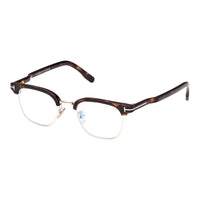 Tom Ford Eyeglasses Browline Full Rim, Dark Havana Frame and Clear/Blue Light Block Lenses Lens FT5932-D-B052