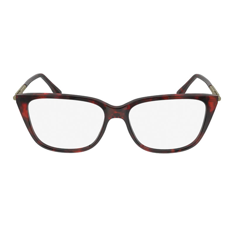 Lacoste Eyeglasses Cat Eye Full Rim, Havana Red Frame and Clear Demo Lenses Lens L2939615