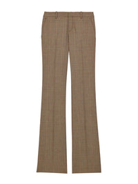 Saint Laurent Women Flared Pants In Puppytooth Prince Of Wales Wool